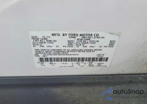 2016 Ford Explorer Limited from USA, damaged, VIN 1FM5K8F89GGA47973